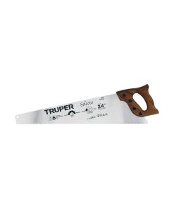 Serrucho Truper 24" Selecto 6 DPP - Tecnología de sierra superior para construcción en madera que combina robustez con precisión en cortes estructurales (Clave 18161)