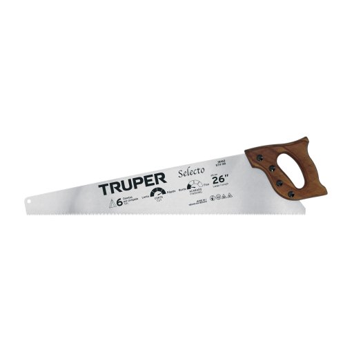 Serrucho Truper 26" Selecto 6 DPP - Tecnología de corte extendido para proyectos grandes que proporciona alcance ampliado sin sacrificar control o exactitud (Clave 18162)