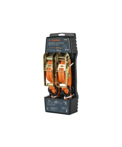 Juego Truper Profesional de 2 Sujetadores con Matraca - Tecnología de Amarre para Cargas de Hasta 1125 kg que Proporciona Sujeción Confiable en Transportes (Clave 19282)