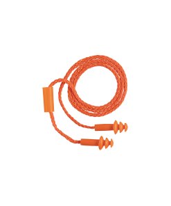 Tapón auditivo Truper reutilizable triple barrera con cordón - Tecnología de aislamiento sonoro para entornos industriales que ofrece protección superior con máxima economía (Clave 14225)