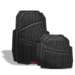 Tapete para auto de hule, negro con velcro MIKELS TA-5