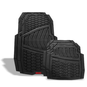 Tapete para auto de hule, negro con velcro  MIKELS TA-5