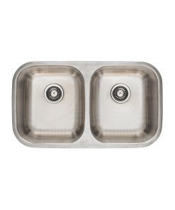 Tarja de Submontar 82 x 47 x 23 cm Doble Tina, Alta Durabilidad y Estilo Moderno, Marca Foset Riviera, Clave 45176