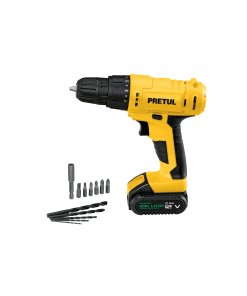 Taladro 3/8' 12V, 1 Batería 2Ah, Compacto y Eficiente para Trabajos de Precisión, PRETUL Pretul Clave 29975
