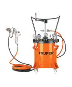 Tanque Truper para pintura con manguera y pistola 10 litros - Tecnología de aplicación profesional para proyectos extensos que reduce tiempos de recarga incrementando productividad (Clave 16908)