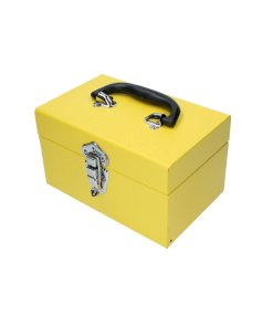 Caja portaherramientas metálica color amarillo 9" x 5" x 6" Surtek TB09