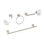 Juego de 6 accesorios para baño acabado satín, FOSET TÚBIG