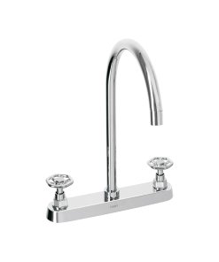 Mezcladora para Fregadero con Manerales Redondos en Acabado Cromo, Diseño Funcional y Resistente, Marca Tubig Foset, Clave 46774