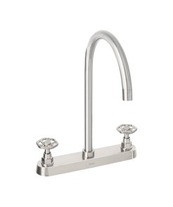 Mezcladora para Fregadero con Manerales Redondos en Acabado Satín, Estilo Contemporáneo y Duradero, Marca Tubig Foset, Clave 46775