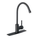 Monomando para fregadero, cuello alto, negro mate, TÚBIG