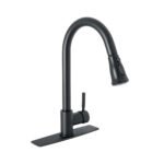 Monomando para fregadero, cuello extraible,negro mate, TÚBIG
