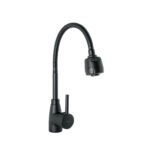 Monomando para fregadero con cuello flexible, negro, TÚBIG