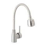 Monomando para fregadero con cuello flexible, satín, TÚBIG