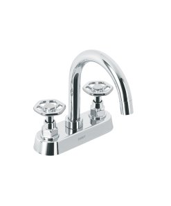 Mezcladora para Lavabo con Cuello Bar, Manerales Redondos en Acabado Cromo, Diseño Funcional y Estilizado, Marca Tubig Foset, Clave 46753