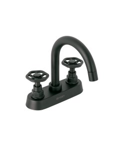 Mezcladora para Lavabo con Cuello Bar, Manerales Redondos en Acabado Negro Mate, Estilo Contemporáneo y Resistente, Marca Tubig Foset, Clave 46755
