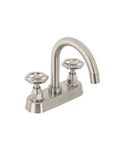 Mezcladora para Lavabo con Cuello Bar, Manerales Redondos en Acabado Satín, Diseño Elegante y Duradero, Marca Tubig Foset, Clave 46754