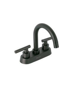 Mezcladora para Lavabo con Cuello Bar, Manerales Palanca en Acabado Negro Mate, Diseño Moderno y Práctico, Marca Tubig Foset, Clave 46752