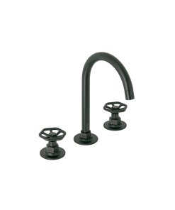 Mezcladora para Lavabo con Taladros Separados, Manerales Redondos en Acabado Negro, Diseño Moderno y Durable, Marca Tubig Foset, Clave 46761
