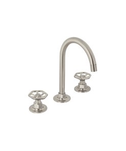 Mezcladora para Lavabo con Taladros Separados, Manerales Redondos en Acabado Satín, Diseño Elegante y Funcional, Marca Tubig Foset, Clave 46760