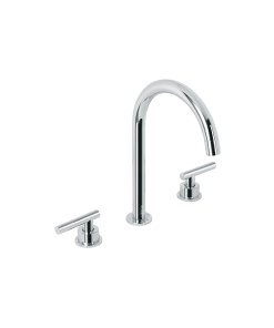 Mezcladora para Lavabo con Taladros Separados, Manerales Palanca en Acabado Cromo, Diseño Clásico y Funcional, Marca Tubig Foset, Clave 46756