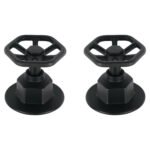 Juego de 2 manerales para regadera, volante, negro, TÚBIG