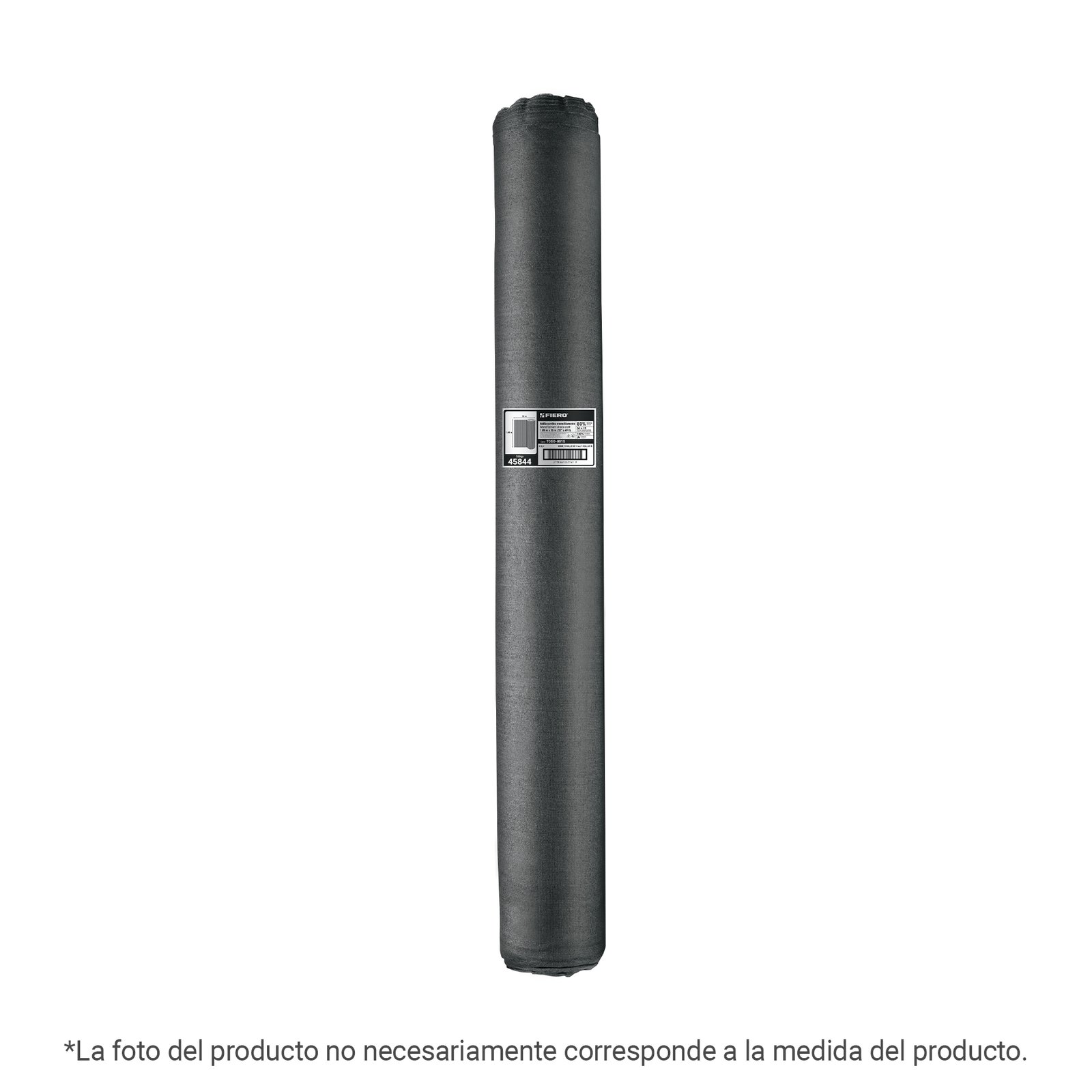 Rollo de Malla Sombra Raschel 90% de 15m x 4m, Negro, Ideal para Sombra y Protección, Clave 45760, Fiero