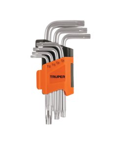 Juego de 7 Llaves Torx Truper con Organizador Abatible - Tecnología de Clasificación Práctica para Sistemas de Seguridad que Mantiene Cada Herramienta Identificada y Lista para Uso Inmediato (Clave 15552)