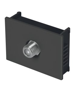 Toma de televisión Volteck 1.5 módulos línea Española negro - Tecnología de recepción audiovisual para ambientes elegantes que integra funcionalidad técnica con diseño peninsular sofisticado (Clave 47995)