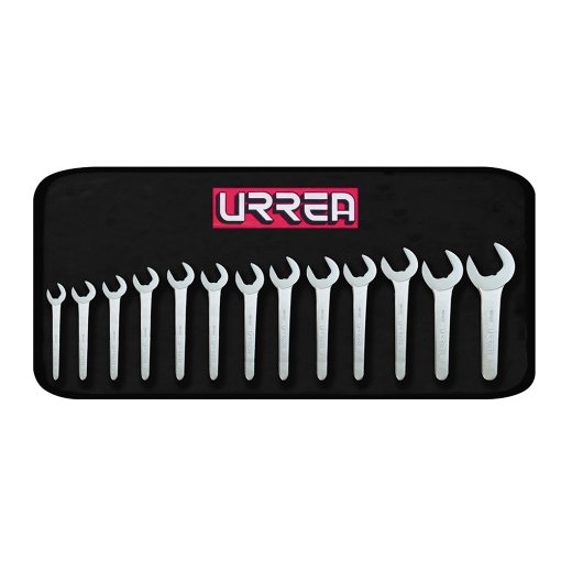 Juego de llaves de servicio satinadas en pulgadas, 13 piezas Urrea U3500B