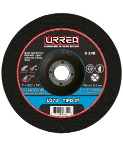 Disco abrasivo tipo 27 para acero inoxidable 7" x 5/32" Urrea U378
