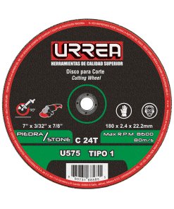 Disco abrasivo tipo 1 para piedra 7" x 3/32" Urrea U575