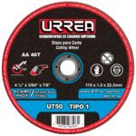 Disco abrasivo tipo 1 para acero inoxidable 4-1/2" x 3/64" Urrea U750