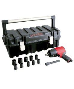 Juego de pistola de impacto neumática cuadro de 1/2" y accesorios en pulgadas, 13 piezas Urrea UPC731K