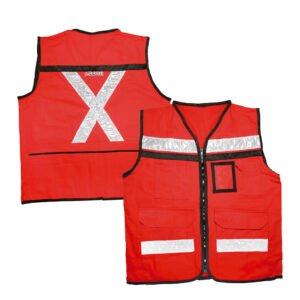 Chaleco de seguridad tipo supervisor cerrado con reflejante rojo EEG Urrea USCH14