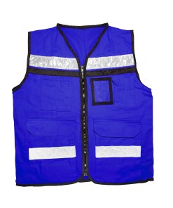 Chaleco de seguridad tipo supervisor cerrado con reflejante azul EEG Urrea USCH24