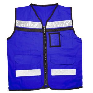 Chaleco de seguridad tipo supervisor cerrado con reflejante azul EEG Urrea USCH24