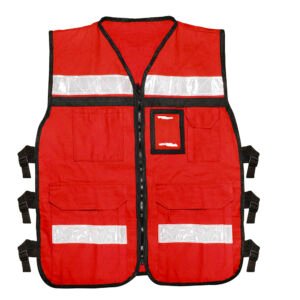 Chaleco de seguridad tipo supervisor abierto con reflejante rojo M Urrea USCH31