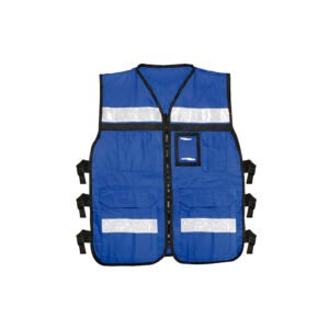 Chaleco de seguridad tipo supervisor abierto con reflejante azul G Urrea USCH42
