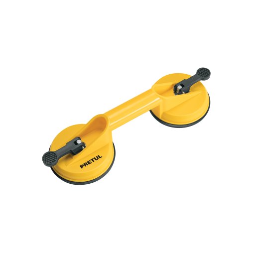Ventosa de plástico para vidrio, 2 copas de succión, herramienta versátil para manipular vidrios de mayor tamaño, PRETUL, clave 23051.