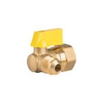 Válvula angular para gas, latón, 3/8' flare x 1/2' hembra