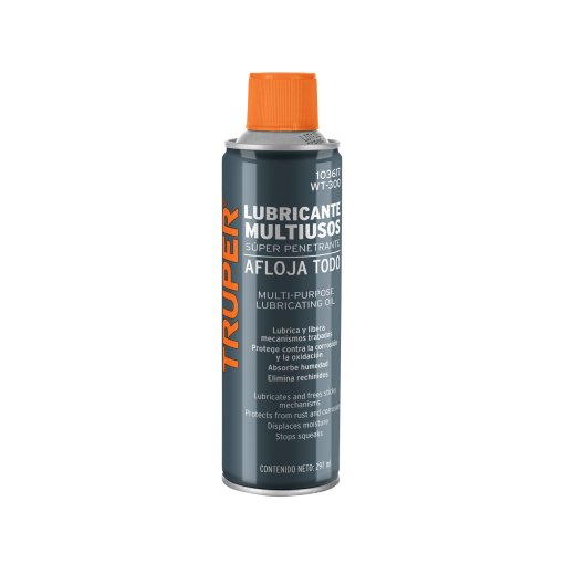Aceite multiusos en aerosol, 297ml (10oz), opción ideal para mantenimiento de equipos y maquinaria, Truper clave 103617