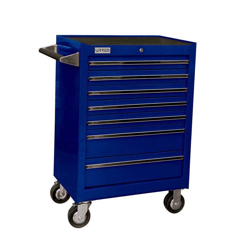 Gabinete móvil 7 gavetas 27" azul serie X Urrea X27M7A