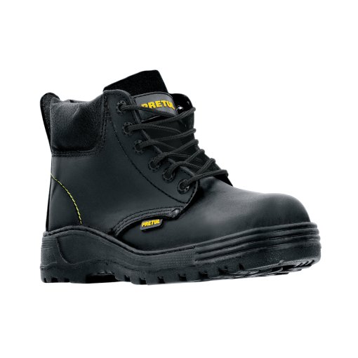 Bota de seguridad negra, #23, casquillo de poliamida, protección extra para trabajos de alto riesgo, PRETUL, clave 26061.