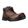 Bota de seguridad café, #25, casquillo de poliamida, opción fiable para protección en trabajo industrial, PRETUL, clave 25980.
