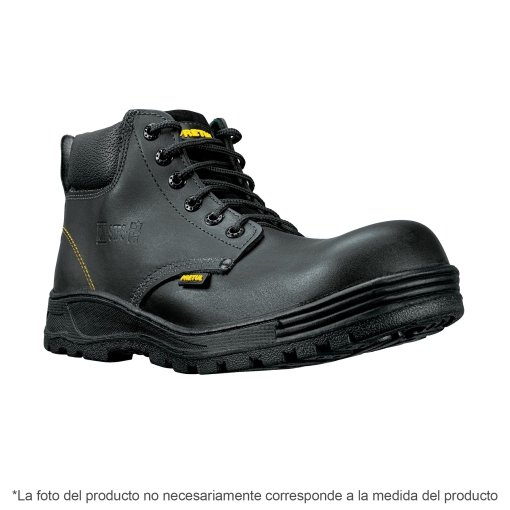 Bota de seguridad negra, #25, casquillo de poliamida, ideal para ambientes de trabajo con riesgos mecánicos, PRETUL, clave 25990.