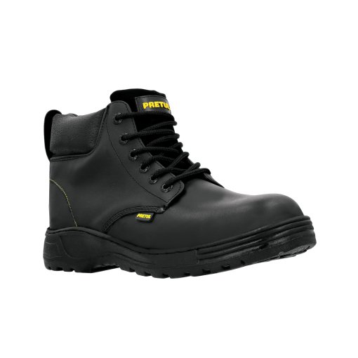 Bota de seguridad negra, #29, casquillo de poliamida, alta resistencia y confort para largas jornadas de trabajo, PRETUL, clave 25994.