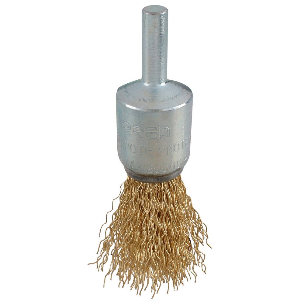 Carda copa ondulada alambre fino 1-3/4" x 0.30 mm con zanco 1/4" Urrea C847