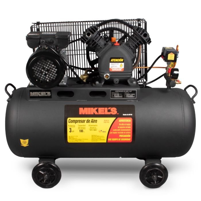 Compresor de aire 3 HP con banda (100 lts) MIKELS CA-3HP100