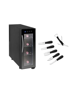 CAVA DE VINOS 4 BOT+SACACORCHO+CUCHILLO P/QUESO