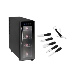 CAVA DE VINOS 4 BOT+SACACORCHO+CUCHILLO P/QUESO